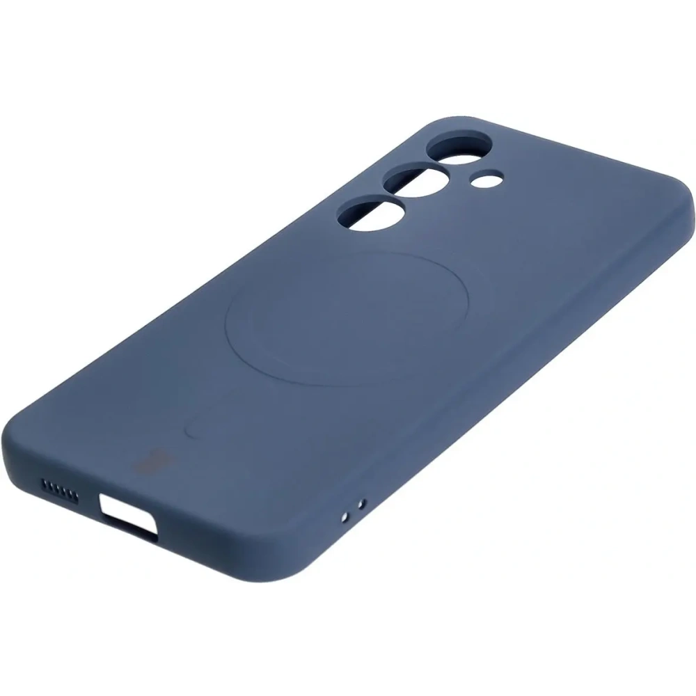Silikonowe etui z pierścieniem magnetycznym Bizon Case Silicone Magnetic do Samsung Galaxy S25 / S24 granatowe