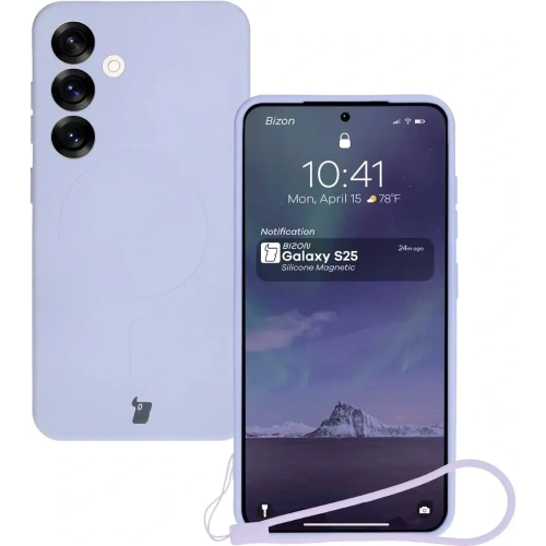 Kup Silikonové pouzdro s magnetickým kroužkem Bizon Case Silicone Magnetic pro Samsung Galaxy S25 / S24 světle fialové - BIZ8234 - {ean13} - Sklep Home Screen