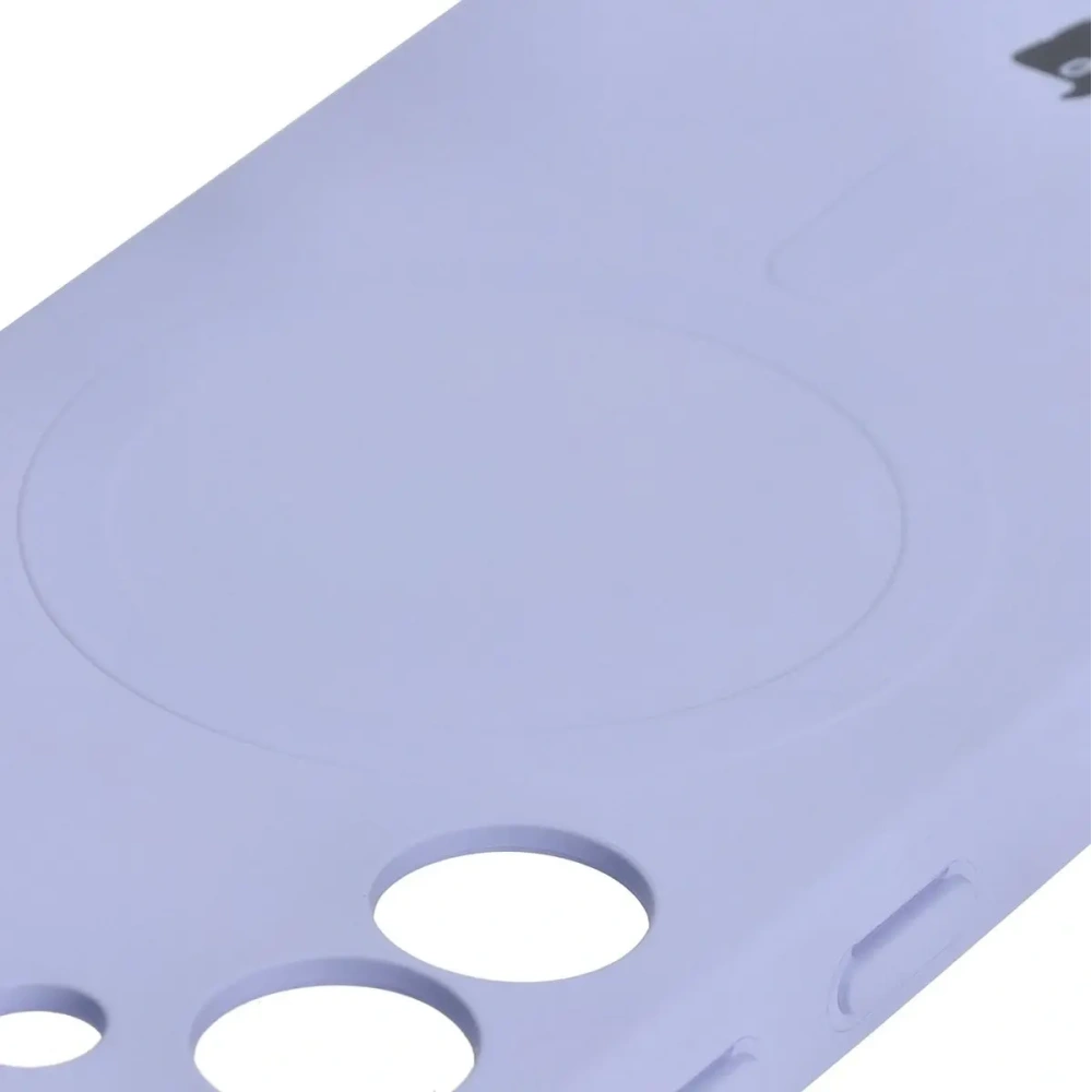 Silikonowe etui z pierścieniem magnetycznym Bizon Case Silicone Magnetic do Samsung Galaxy S25 / S24 jasnofioletowe