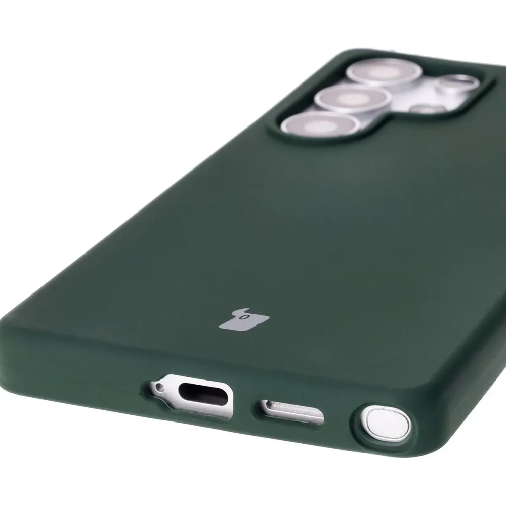 Silikonowe etui Bizon Soft Case do Samsung Galaxy S25 Ultra ciemnozielone