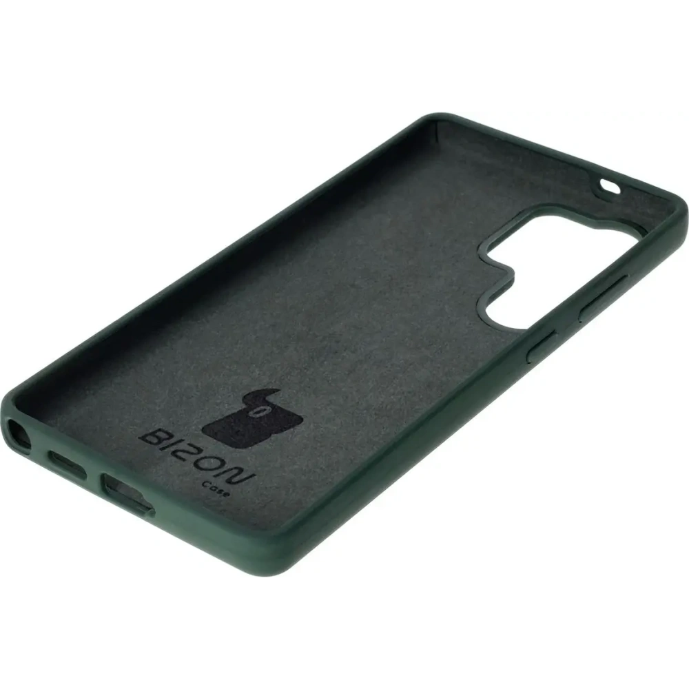 Silikonowe etui Bizon Soft Case do Samsung Galaxy S25 Ultra ciemnozielone