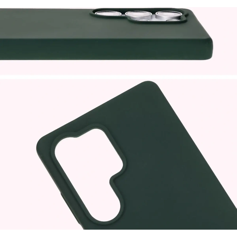 Silikonowe etui Bizon Soft Case do Samsung Galaxy S25 Ultra ciemnozielone