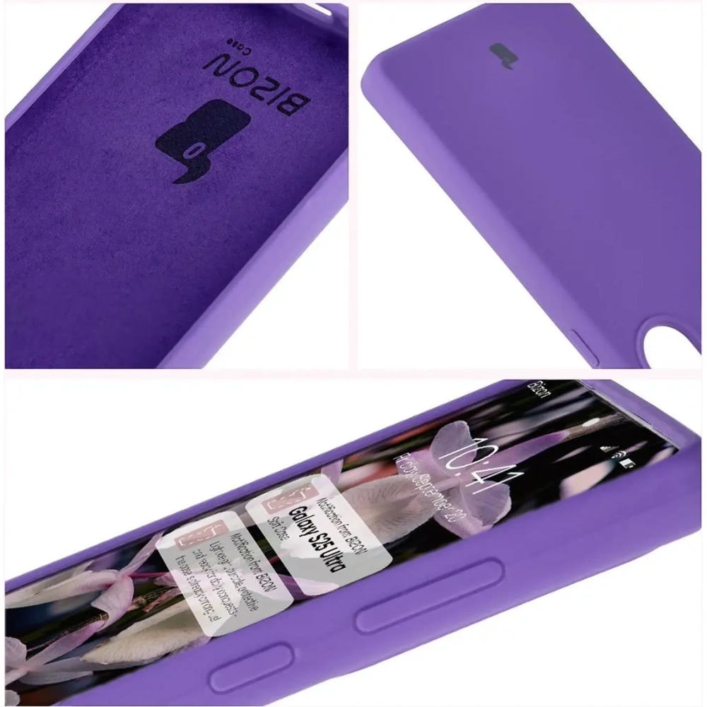 Silikonowe etui Bizon Soft Case do Samsung Galaxy S25 Ultra fioletowe