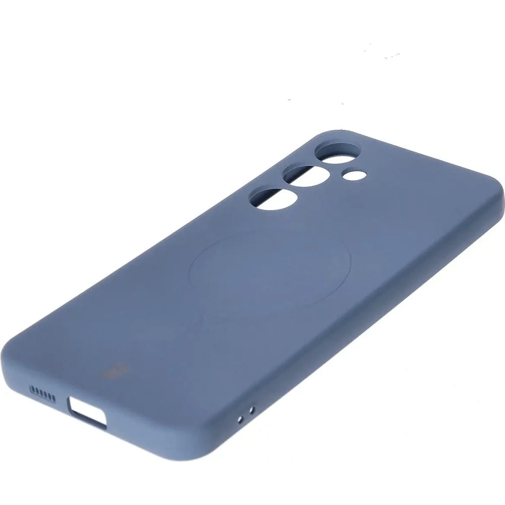 Silikonowe etui z pierścieniem magnetycznym Bizon Case Silicone Magnetic do Samsung Galaxy S25+ Plus / S24+ Plus granatowe