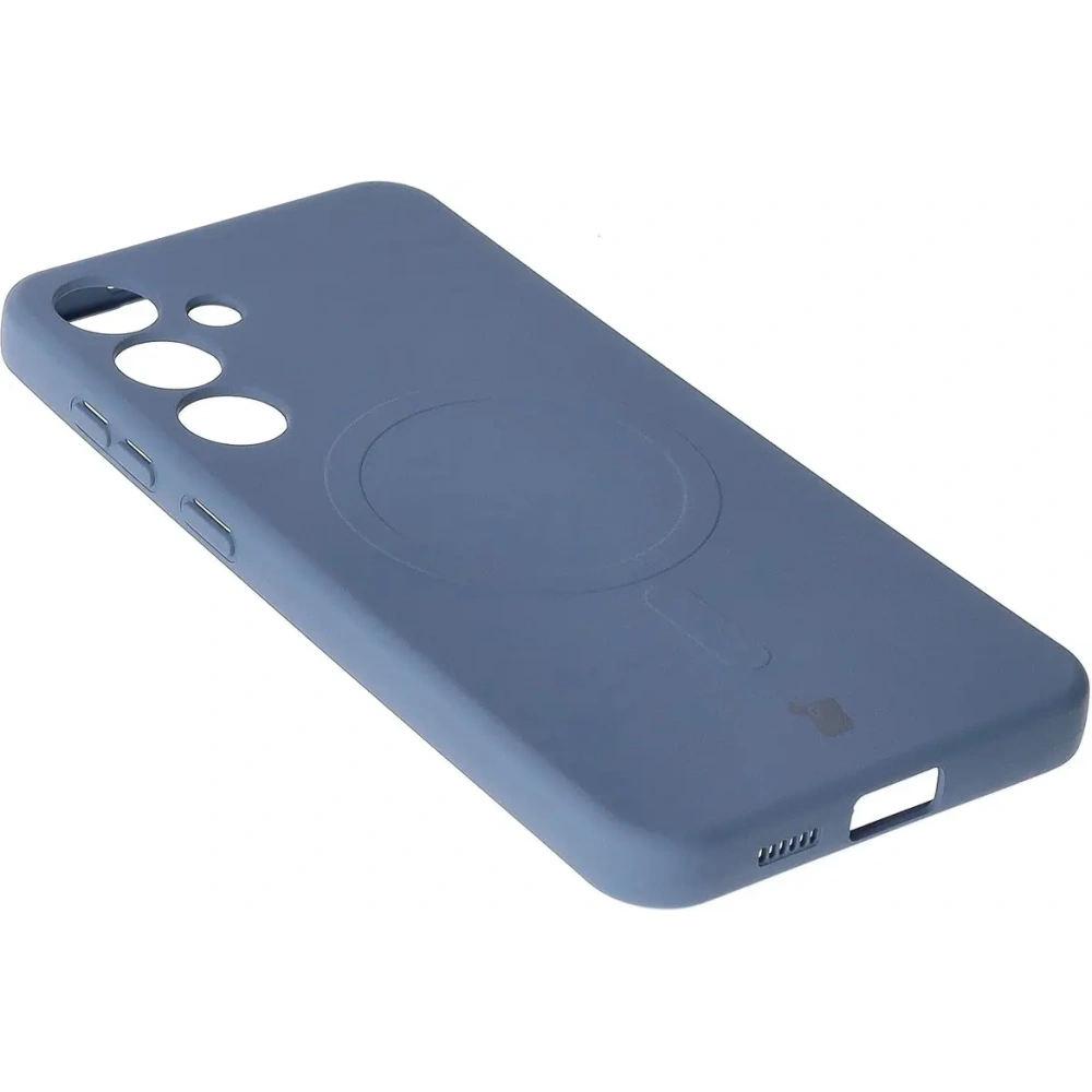 Silikonowe etui z pierścieniem magnetycznym Bizon Case Silicone Magnetic do Samsung Galaxy S25+ Plus / S24+ Plus granatowe