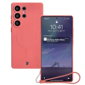 Buy Bizon Case Silicone Magnetic Samsung Galaxy S25 Ultra dirty pink - BIZ8242 - {ean13} - Home Screen Store Europe