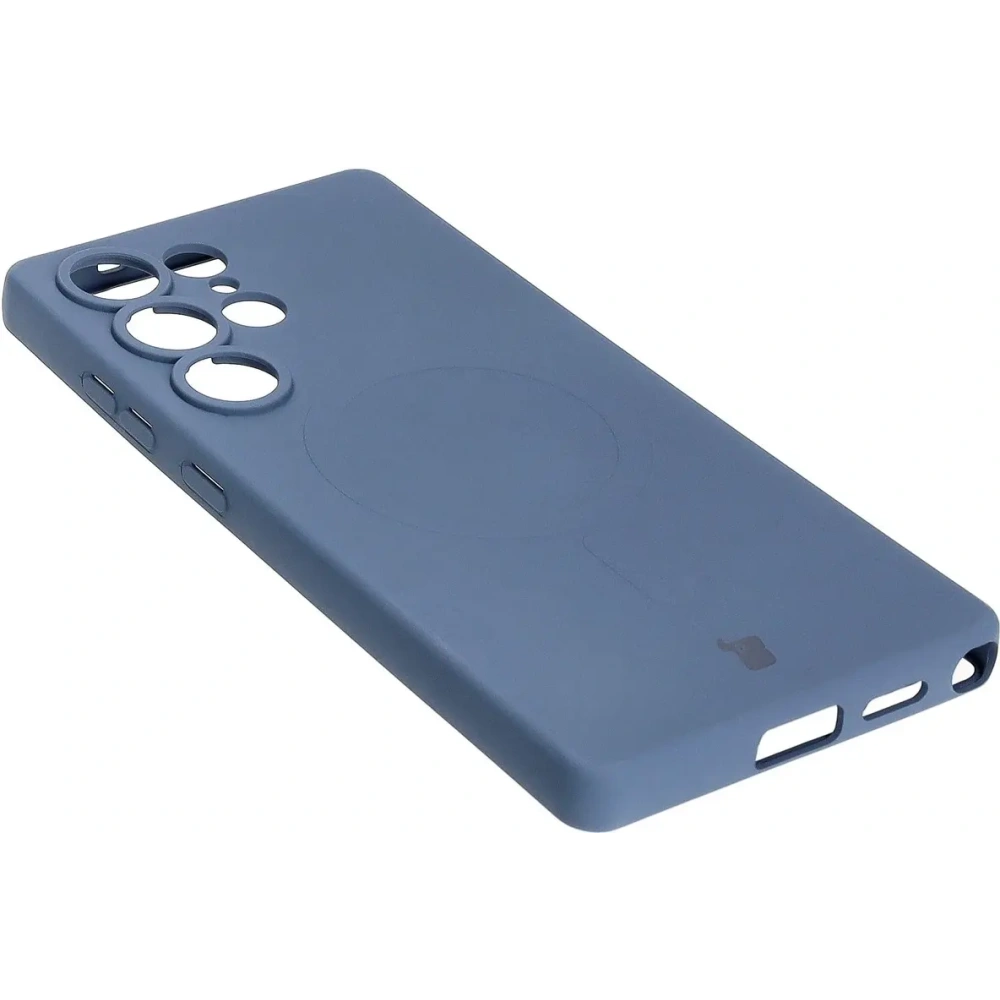 Silikonowe etui z pierścieniem magnetycznym Bizon Case Silicone Magnetic do Samsung Galaxy S25 Ultra granatowe