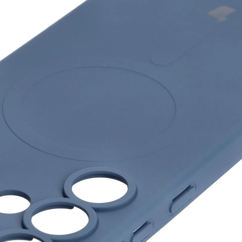 Silikonowe etui z pierścieniem magnetycznym Bizon Case Silicone Magnetic do Samsung Galaxy S25 Ultra granatowe