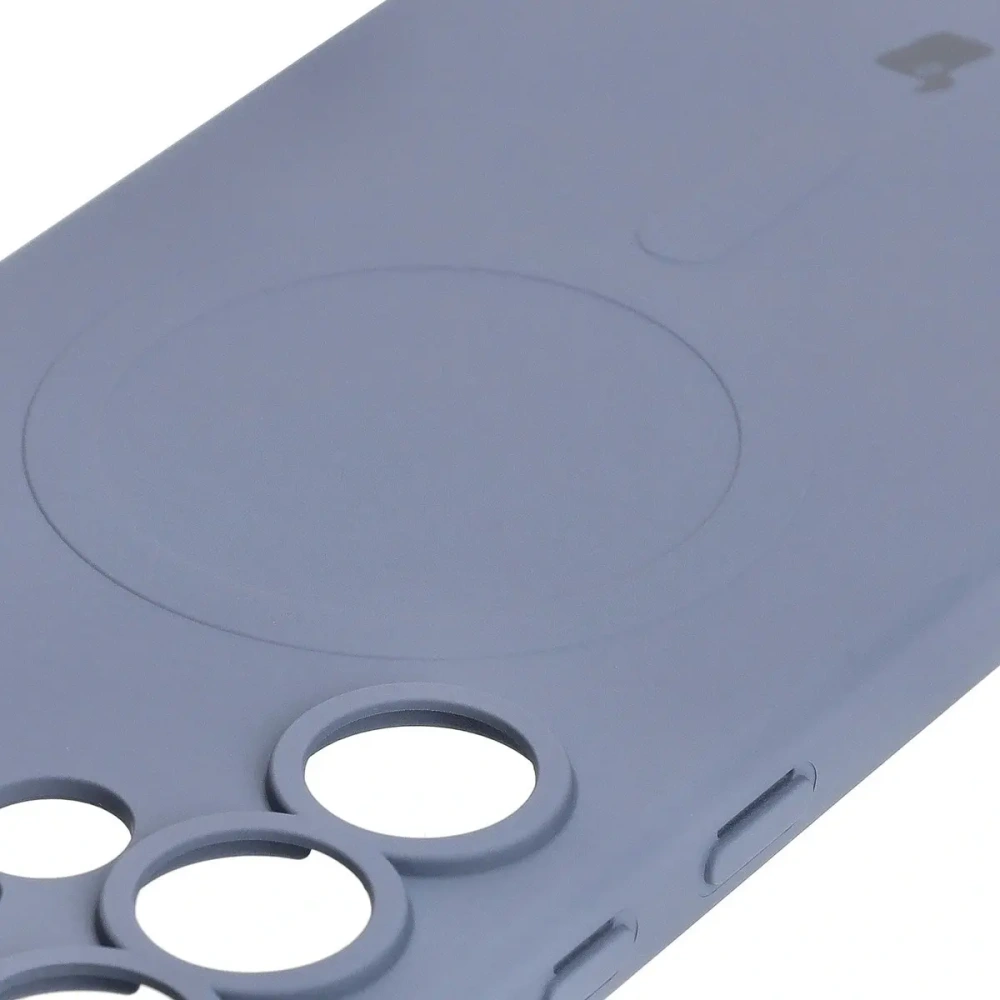 Silikonowe etui z pierścieniem magnetycznym Bizon Case Silicone Magnetic do Samsung Galaxy S25 Ultra szare