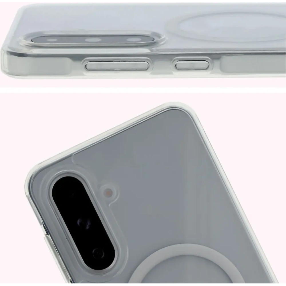 Etui z pierścieniem magnetycznym Bizon Case CrystalO do Samsung Galaxy A36 5G przezroczyste