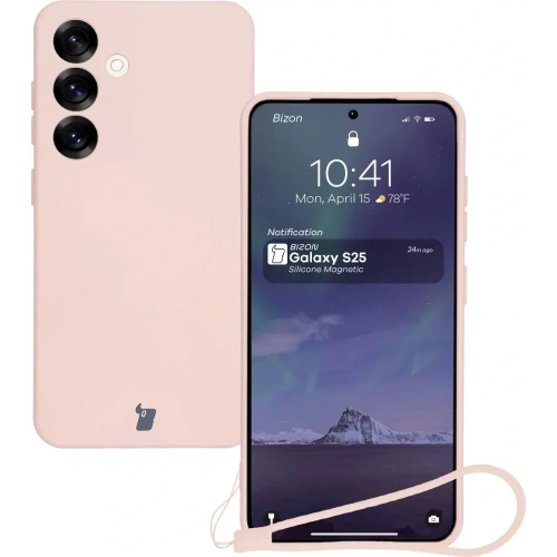 Kup Silikonový obal s magnetickým kroužkem Bizon Case Silicone Magnetic pro Samsung Galaxy S25 / S24 světle růžový - BIZ8250 - {ean13} - Sklep Home Screen