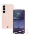 Silikonový obal s magnetickým kroužkem Bizon Case Silicone Magnetic pro Samsung Galaxy S25 / S24 světle růžový