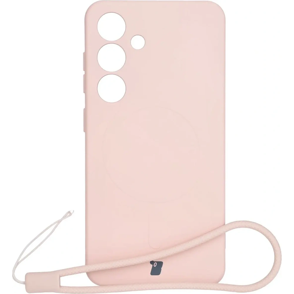 Silikonowe etui z pierścieniem magnetycznym Bizon Case Silicone Magnetic do Samsung Galaxy S25 / S24 jasnoróżowe