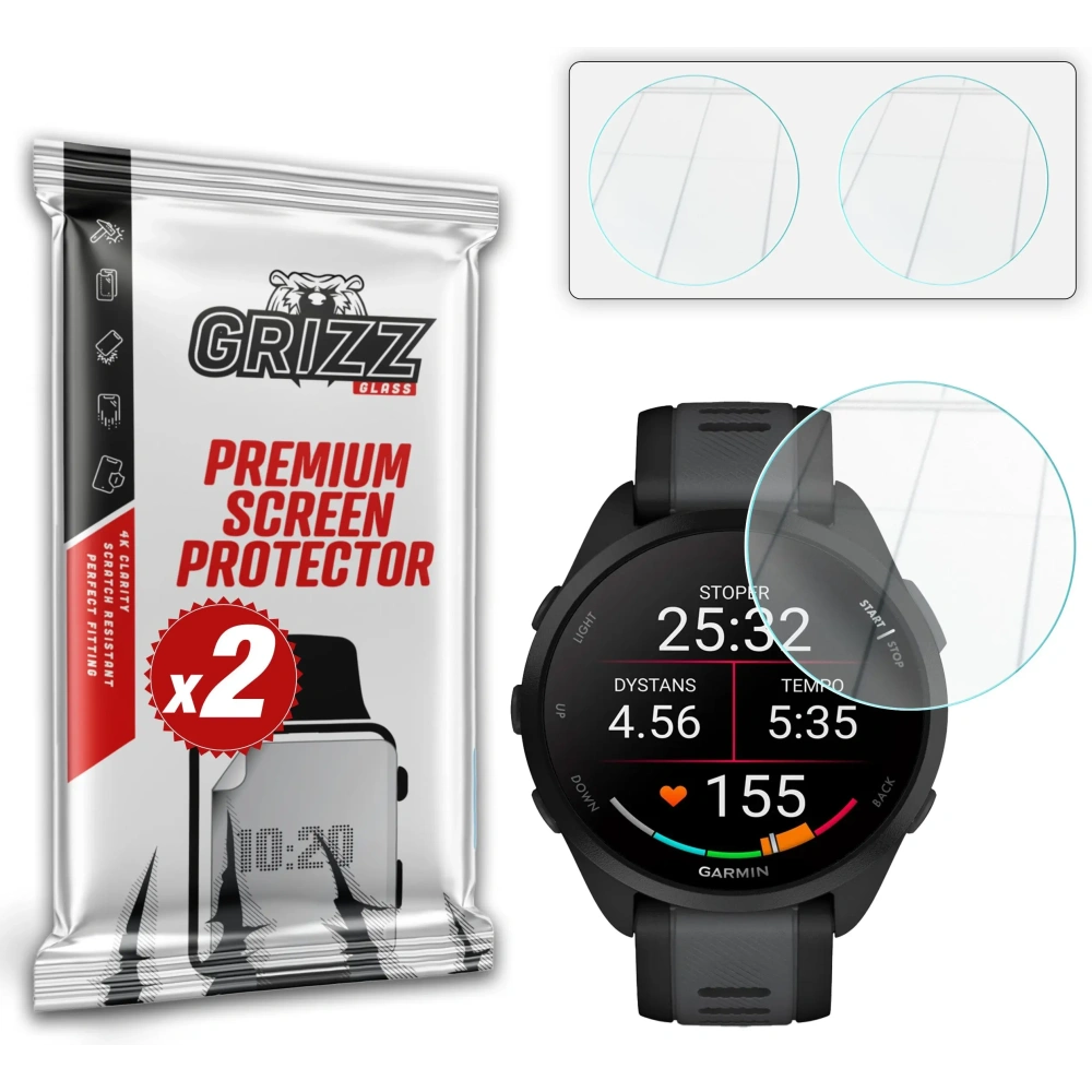 Szkło hybrydowe GrizzGlass HybridGlass do Garmin Forerunner 165
