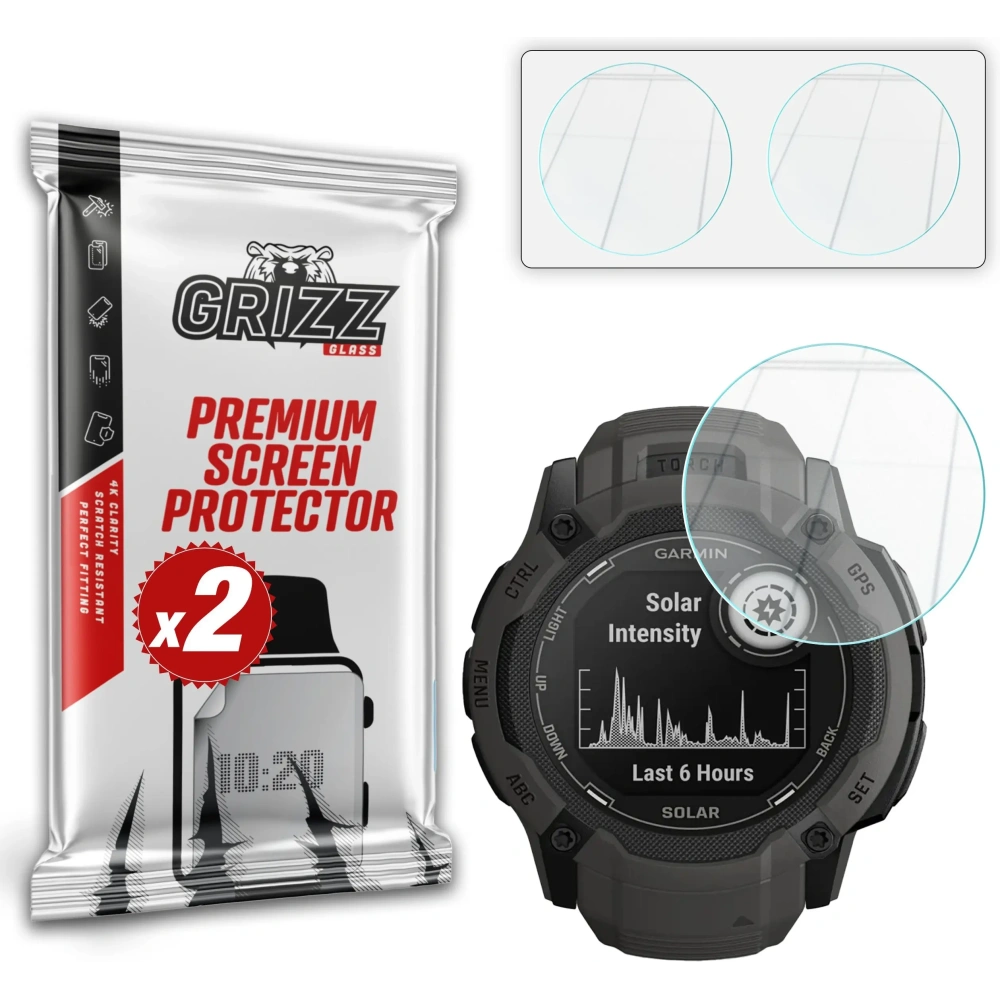 Szkło hybrydowe GrizzGlass HybridGlass do Garmin Instinct 2X 50mm