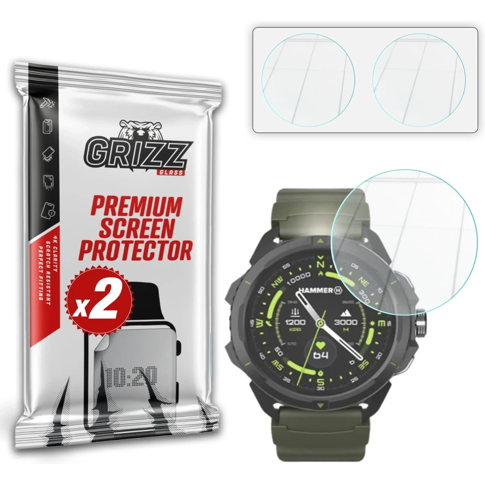 Szkło hybrydowe GrizzGlass HybridGlass do Hammer Watch 2 Military Edition