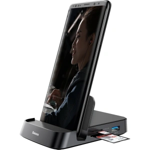 Kup Stacja dokująca, HUB USB-C Baseus Mate Docking do smartfonów Huawei i Samsung, 15W (czarna) - BSU1433BLK - {ean13} - Sklep Home Screen