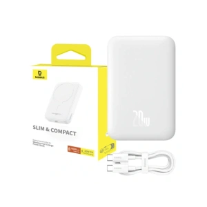 Kup Powerbank magnetyczny Baseus Magnetic Mini 6000mAh 20W MagSafe (biały) - BSU8921 - {ean13} - Sklep Home Screen