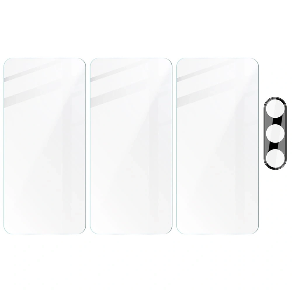 3x szkło na ekran + 1x na aparat BIZON Clear 2 Pack do Samsung Galaxy S24+ Plus