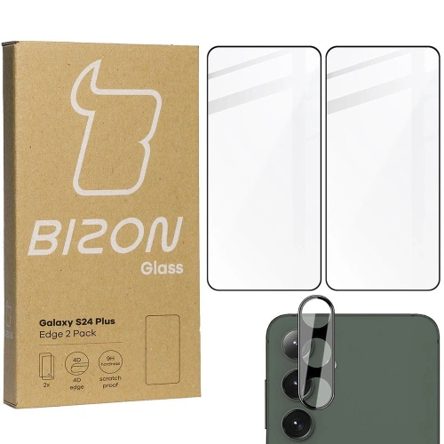 Buy BIZON Edge 2 Pack 2x tempered glass + 1x lens protection Samsung Galaxy S24+ Plus - BIZ8255 - {ean13} - Home Screen Store Europe