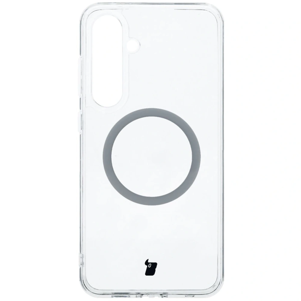 Etui z pierścieniem magnetycznym Bizon Case CrystalO do Samsung Galaxy S24 FE przezroczyste
