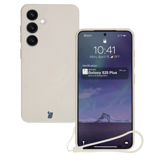 Buy Bizon Case Silicone Magnetic Samsung Galaxy S25+ Plus / S24+ Plus beige - BIZ8262 - {ean13} - Home Screen Store Europe