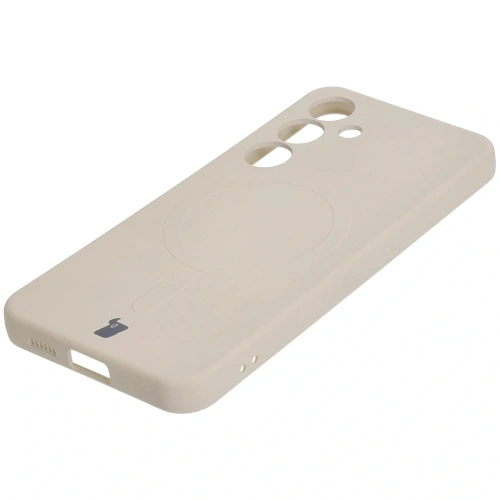 Kup Silikonové pouzdro s magnetickým kroužkem Bizon Case Silicone Magnetic pro Samsung Galaxy S25+ Plus / S24+ Plus béžové - BIZ8262 - {ean13} - Sklep Home Screen