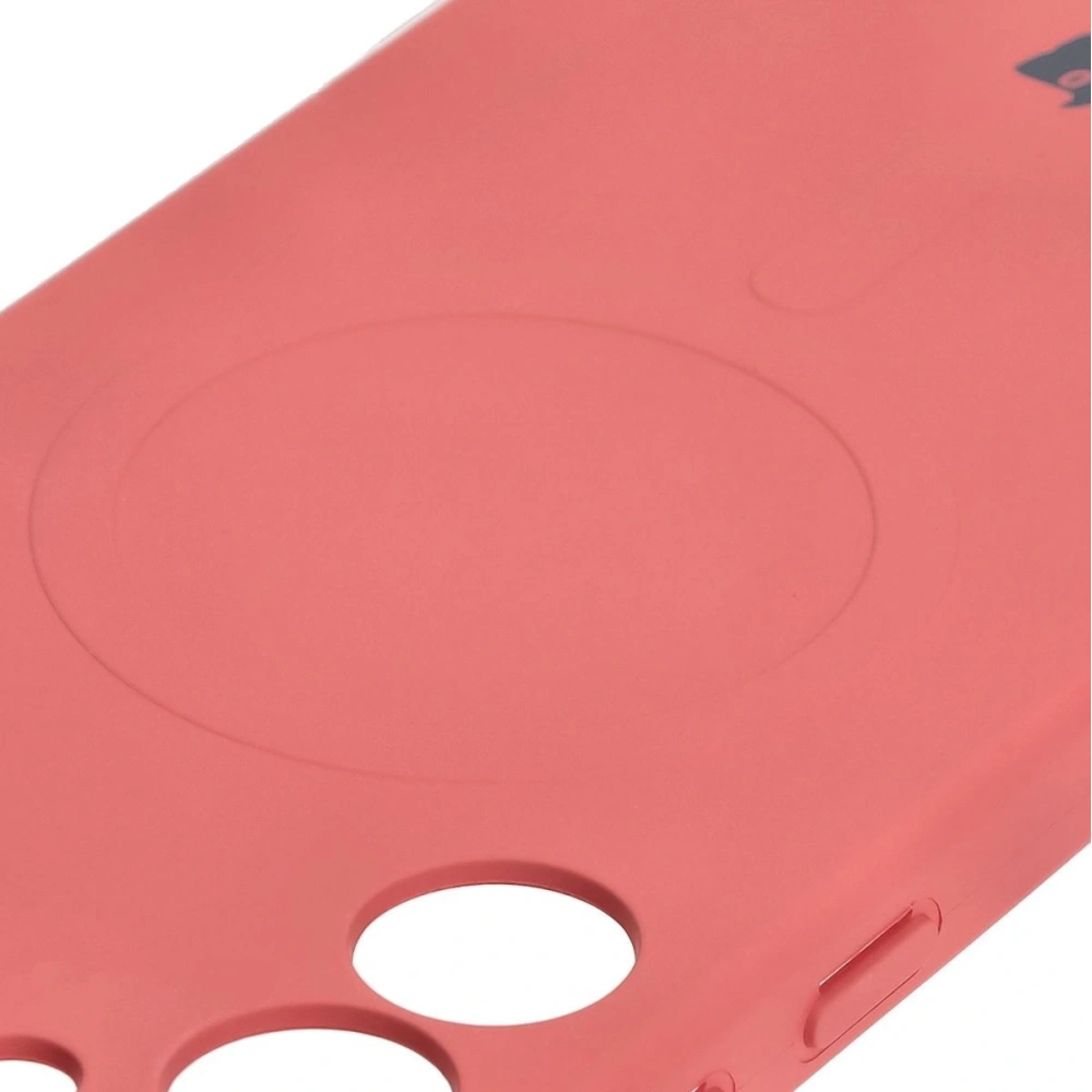 Silikonowe etui z pierścieniem magnetycznym Bizon Case Silicone Magnetic do Samsung Galaxy S25+ Plus / S24+ Plus brudnoróżowe