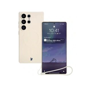Buy Bizon Case Silicone Magnetic Samsung Galaxy S25 Ultra beige - BIZ8266 - {ean13} - Home Screen Store Europe