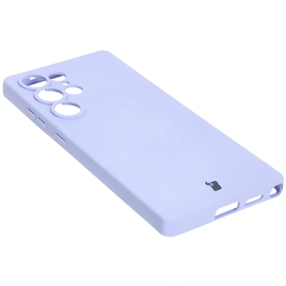 Silikonowe etui z pierścieniem magnetycznym Bizon Case Silicone Magnetic do Samsung Galaxy S25 Ultra jasnofioletowe