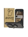 Etui z uchwytem na palec Bizon Case Hybrid Ring do Honor Magic7 Pro przydymione z czarną ramką