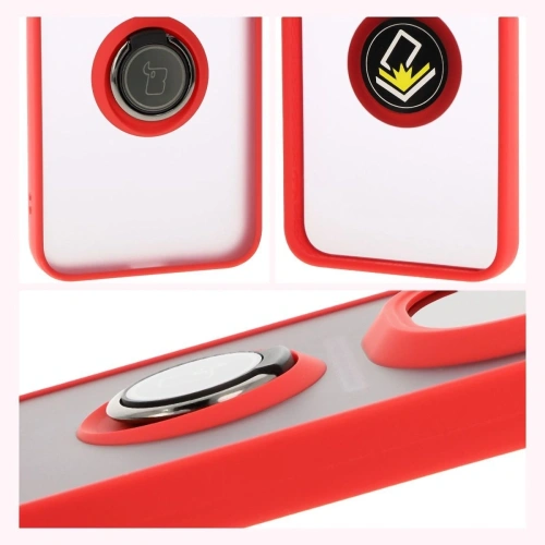 Kup Etui z uchwytem na palec Bizon Case Hybrid Ring do Honor Magic7 Pro przydymione z czerwoną ramką - BIZ8271 - {ean13} - Sklep Home Screen