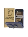 Etui z uchwytem na palec Bizon Case Hybrid Ring do Honor Magic7 Pro przydymione z granatową ramką