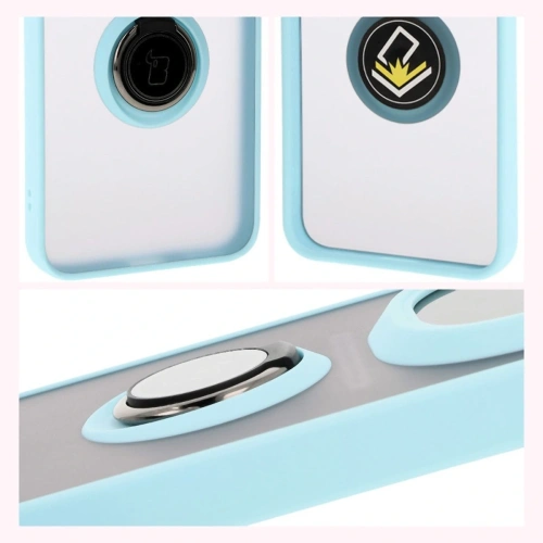 Kup Etui z uchwytem na palec Bizon Case Hybrid Ring do Honor Magic7 Pro przydymione z jasnoniebieską ramką - BIZ8273 - {ean13} - Sklep Home Screen