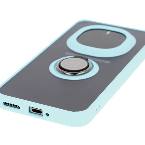 Kup Etui z uchwytem na palec Bizon Case Hybrid Ring do Honor Magic7 Pro przydymione z jasnoniebieską ramką - BIZ8273 - {ean13} - Sklep Home Screen