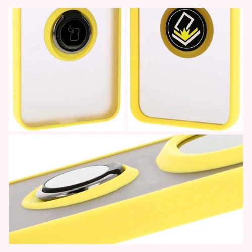 Kup Etui z uchwytem na palec Bizon Case Hybrid Ring do Honor Magic7 Pro przydymione z żółtą ramką - BIZ8274 - {ean13} - Sklep Home Screen