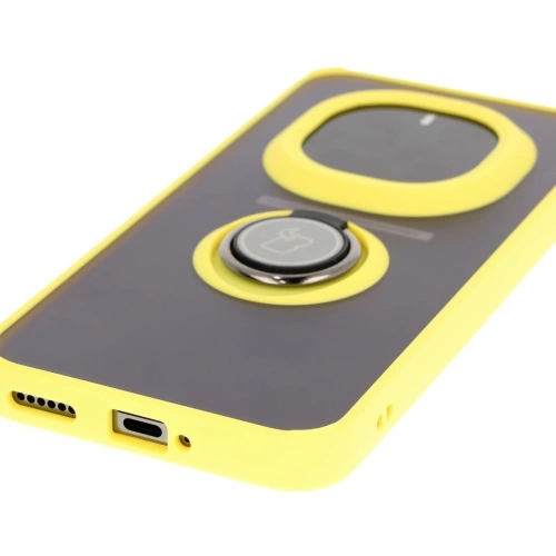 Kup Etui z uchwytem na palec Bizon Case Hybrid Ring do Honor Magic7 Pro przydymione z żółtą ramką - BIZ8274 - {ean13} - Sklep Home Screen