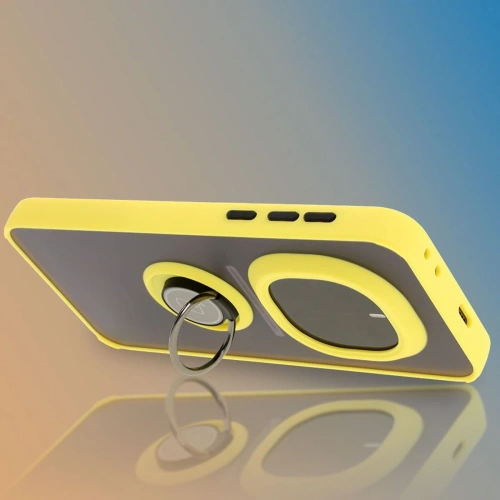 Kup Etui z uchwytem na palec Bizon Case Hybrid Ring do Honor Magic7 Pro przydymione z żółtą ramką - BIZ8274 - {ean13} - Sklep Home Screen