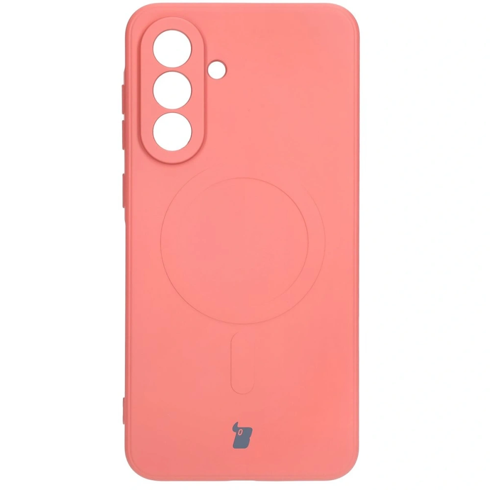 Silikonowe etui z pierścieniem magnetycznym Bizon Case Silicone Magnetic Sq do Samsung Galaxy A36 5G brudnoróżowe