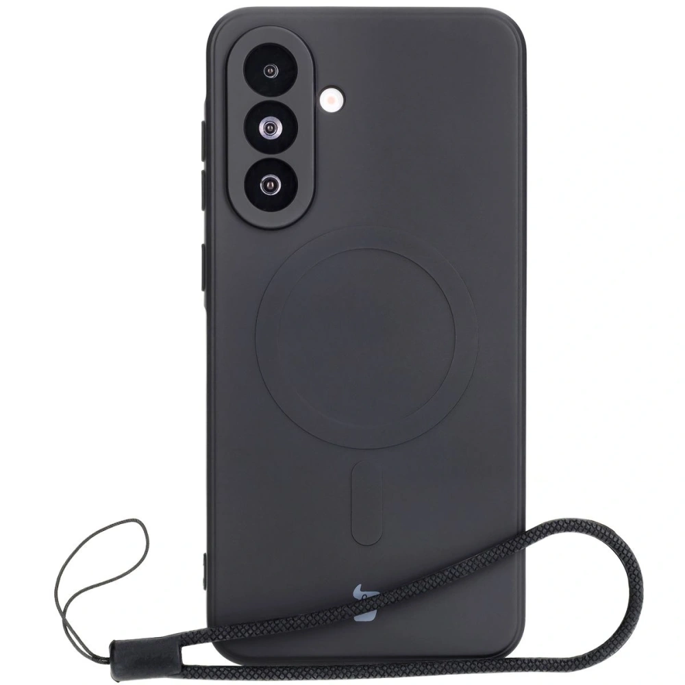 Silikonowe etui z pierścieniem magnetycznym Bizon Case Silicone Magnetic Sq do Samsung Galaxy A36 5G czarne