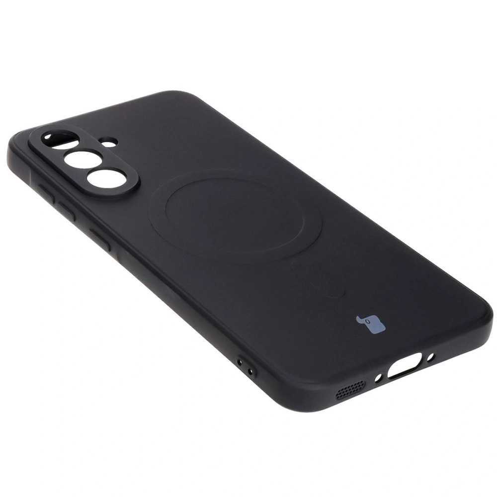 Silikonowe etui z pierścieniem magnetycznym Bizon Case Silicone Magnetic Sq do Samsung Galaxy A36 5G czarne