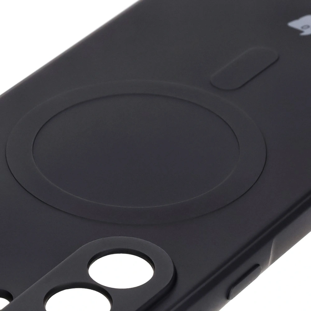 Silikonowe etui z pierścieniem magnetycznym Bizon Case Silicone Magnetic Sq do Samsung Galaxy A36 5G czarne