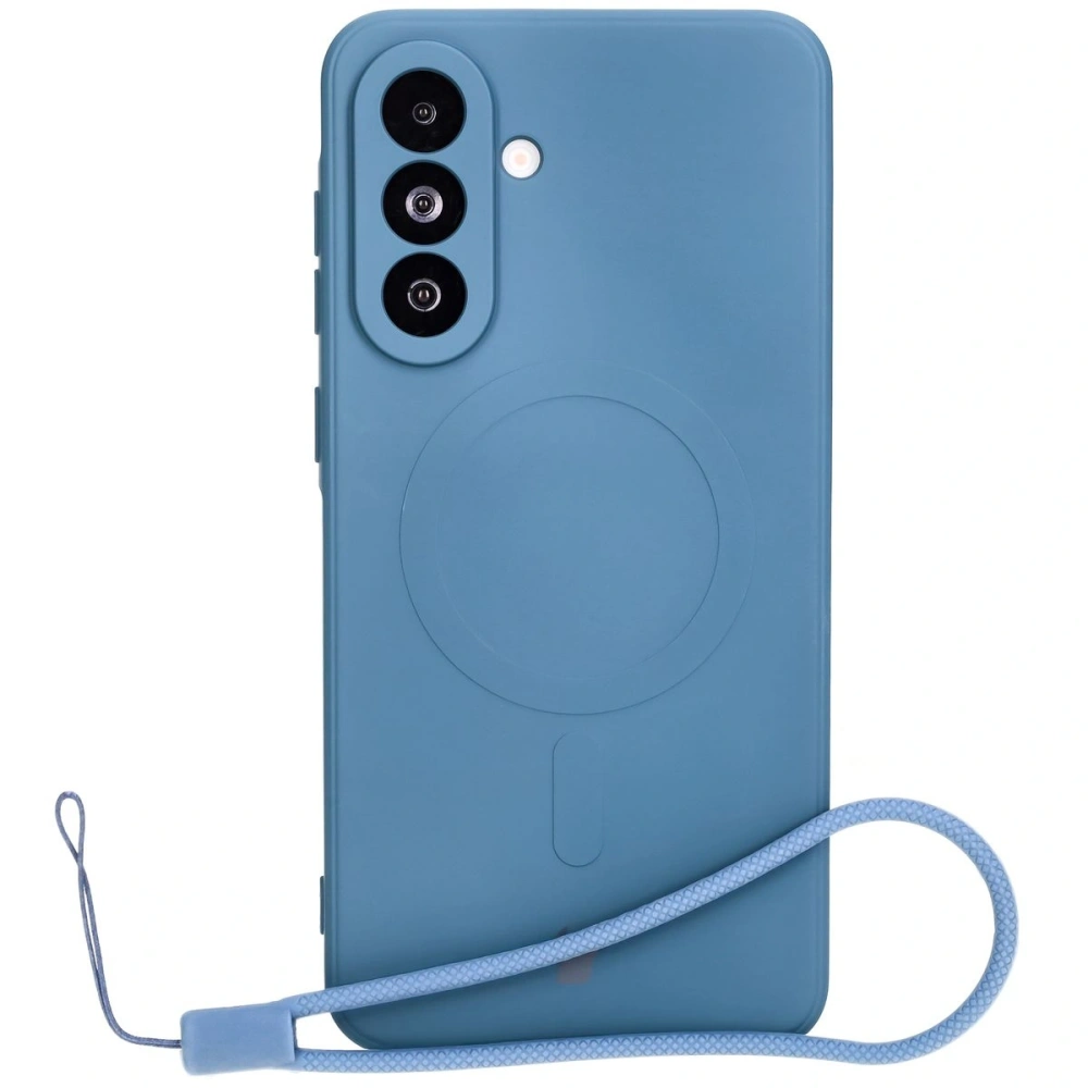 Silikonowe etui z pierścieniem magnetycznym Bizon Case Silicone Magnetic Sq do Samsung Galaxy A36 5G granatowe