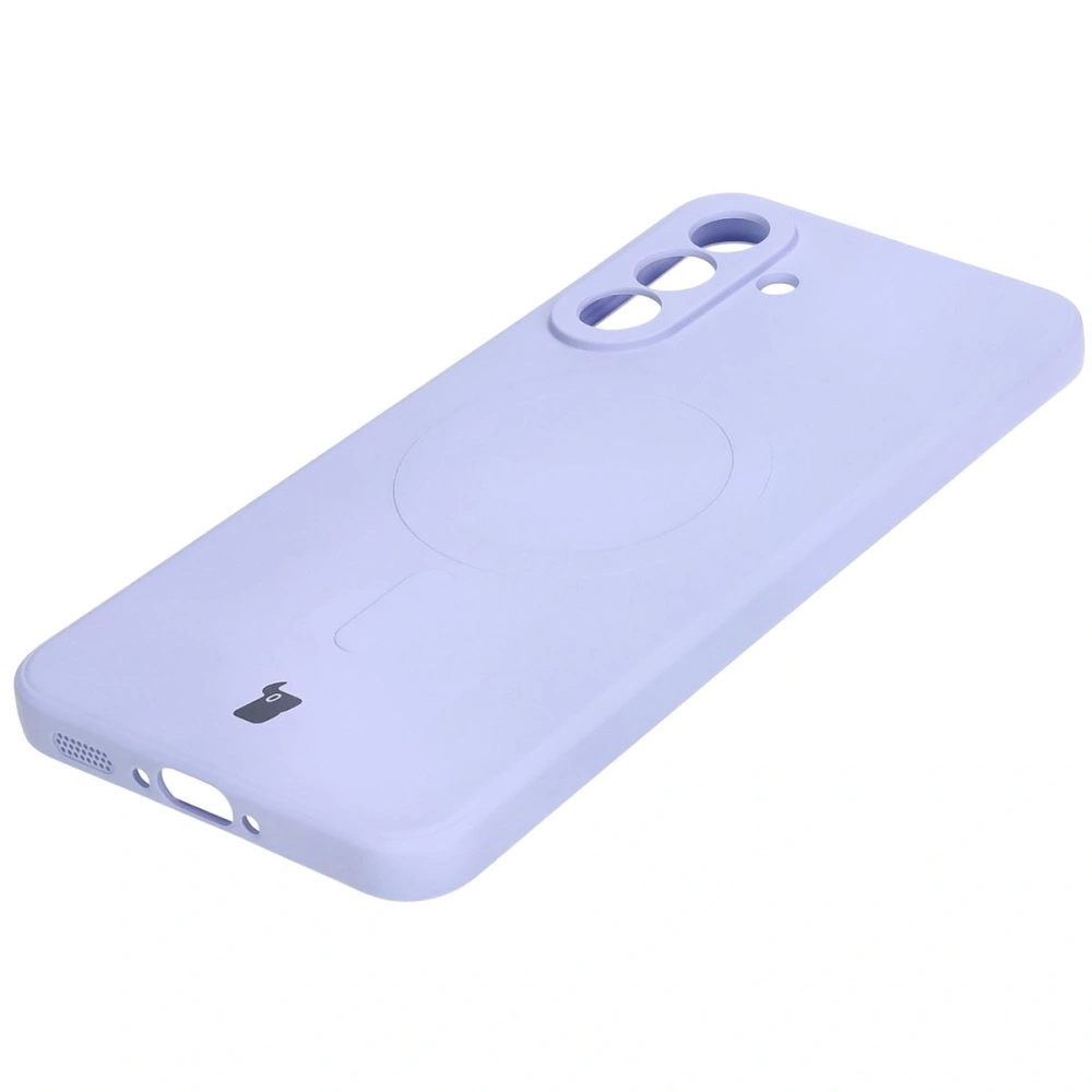 Silikonowe etui z pierścieniem magnetycznym Bizon Case Silicone Magnetic Sq do Samsung Galaxy A36 5G jasnofioletowe