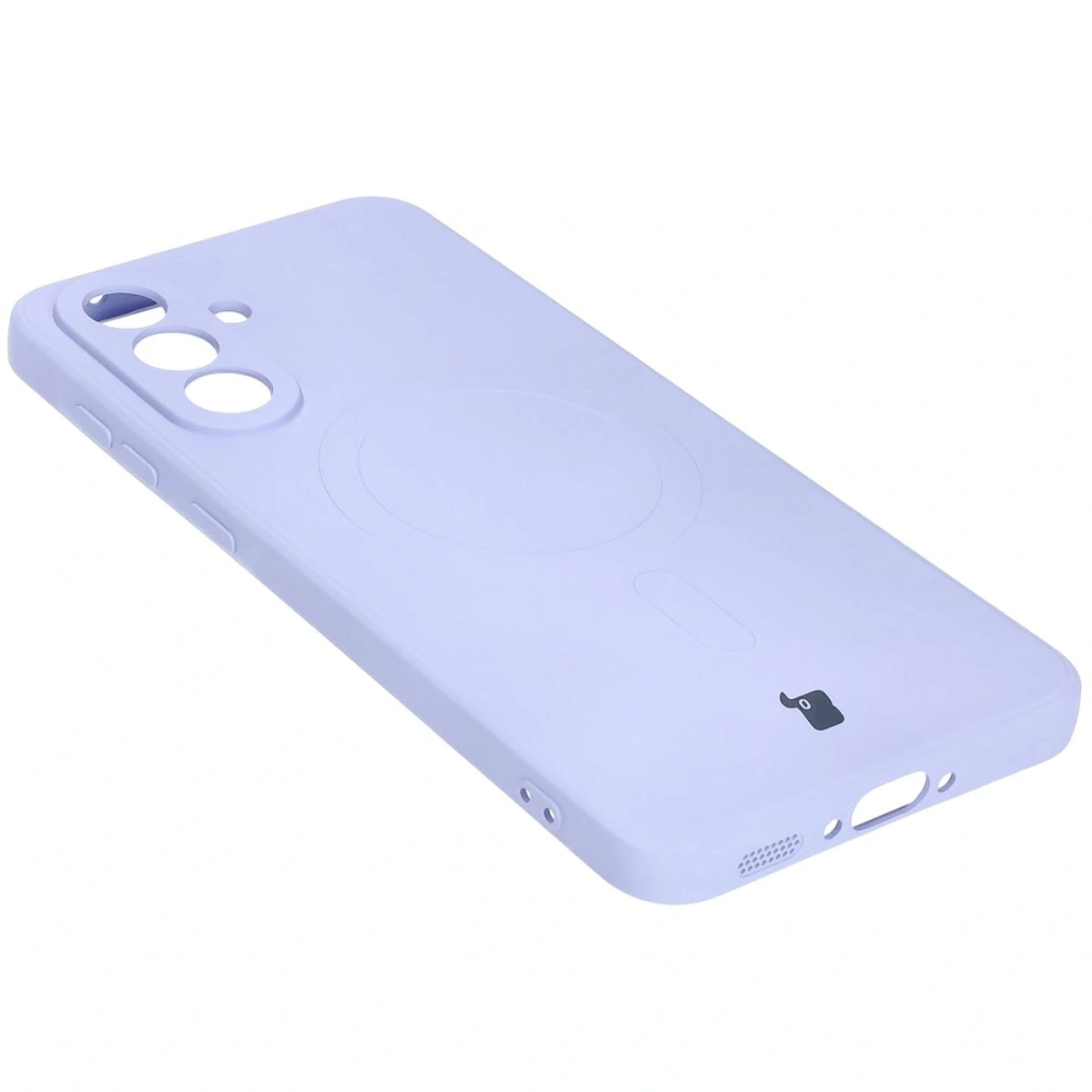 Silikonowe etui z pierścieniem magnetycznym Bizon Case Silicone Magnetic Sq do Samsung Galaxy A36 5G jasnofioletowe