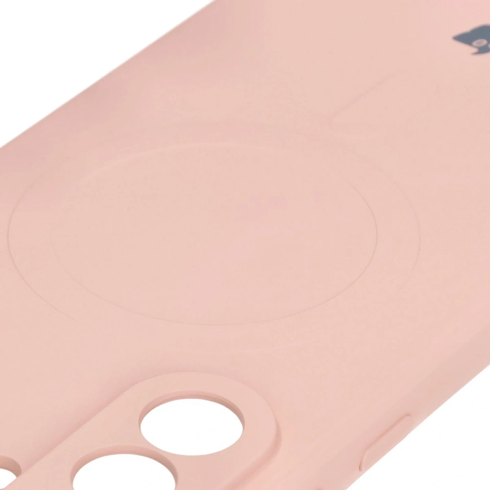 Silikonowe etui z pierścieniem magnetycznym Bizon Case Silicone Magnetic Sq do Samsung Galaxy A36 5G jasnoróżowe