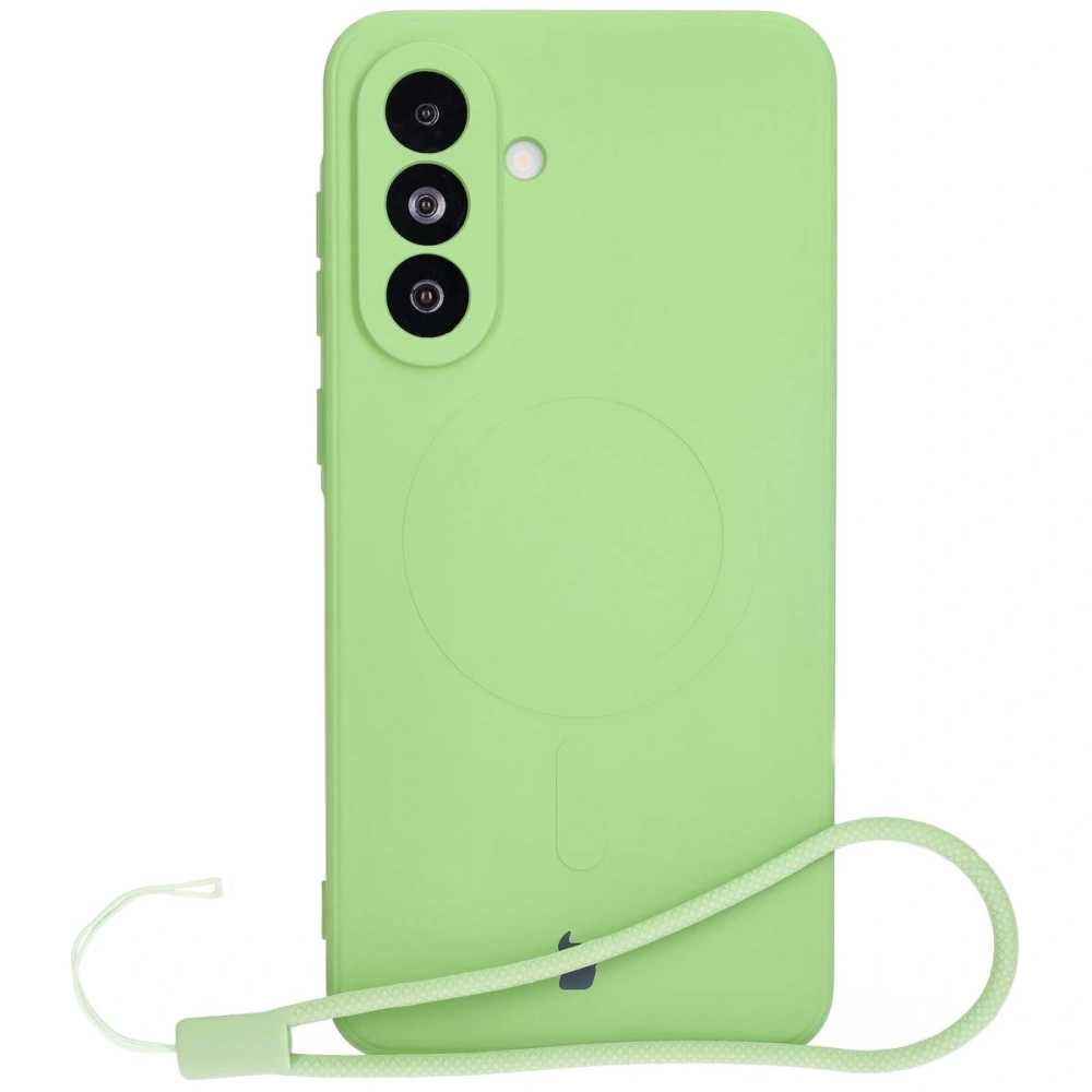 Silikonowe etui z pierścieniem magnetycznym Bizon Case Silicone Magnetic Sq do Samsung Galaxy A36 5G jasnozielone