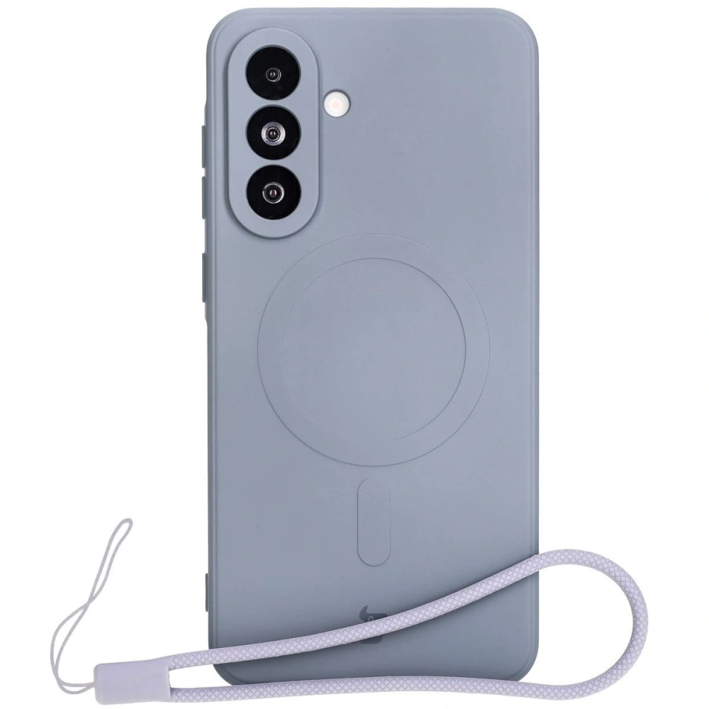 Silikonowe etui z pierścieniem magnetycznym Bizon Case Silicone Magnetic Sq do Samsung Galaxy A36 5G szare
