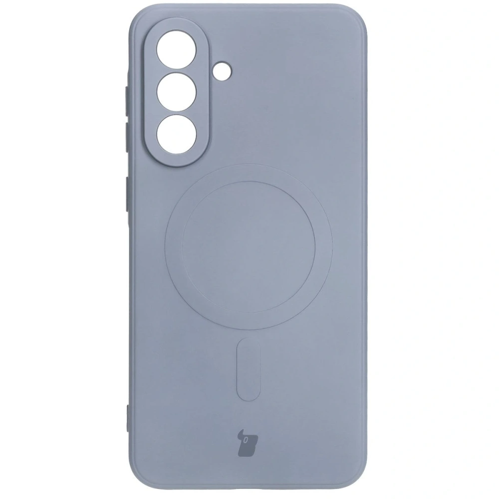Silikonowe etui z pierścieniem magnetycznym Bizon Case Silicone Magnetic Sq do Samsung Galaxy A36 5G szare