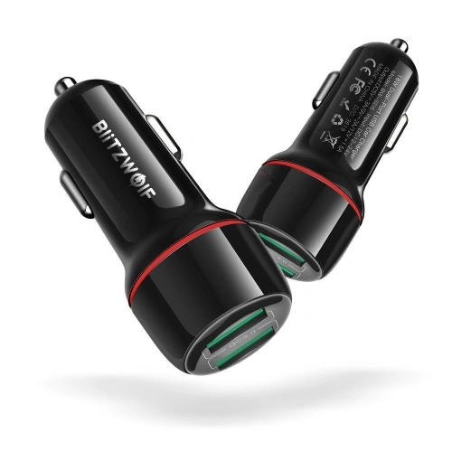 Kup Ładowarka samochodowa Blitzwolf BW-SD5, 25W, QC 3.0, 2x USB (czarna) - BLZ226BLK - {ean13} - Sklep Home Screen